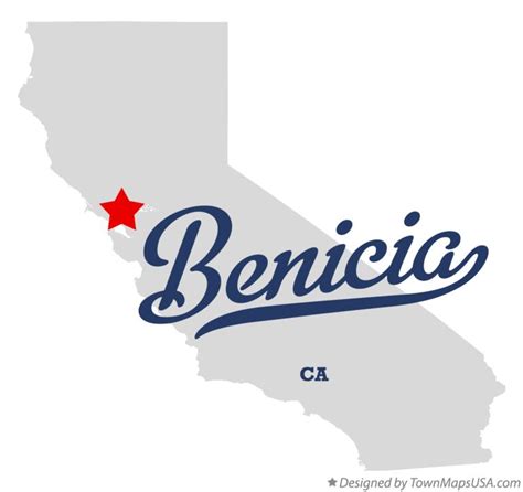 Map of Benicia, CA, California