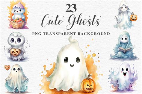 Cute Ghost Pumpkin Spooky Halloween Art Graphic by Rabbit Heart Clipart ...