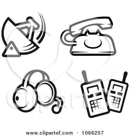 Clipart Black And White Communication Icons - Royalty Free Vector ...