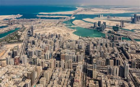 Aerial View of of Abu Dhabi Skyline Stock Photo - Image of high ...