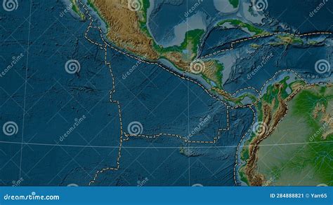 Near Cocos Plate. Boundaries. Physical Map Stock Illustration ...