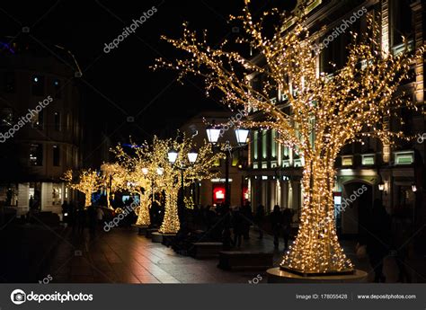 Christmas street lights — Stock Photo © Dragonfly666 #178055428