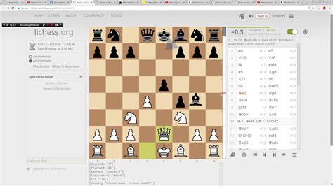 Vienna Game Vienna Gambit 8 minute tactical mate lichess 2nd video - YouTube