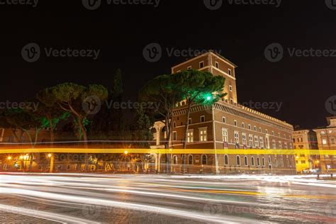 rome, italy, architecture, city center at night with backlight ...