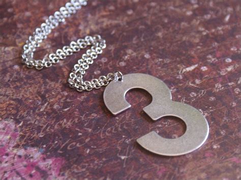 NUMBER 3 THREE Necklace Silver LUCKY Large Pendant 'third - Etsy