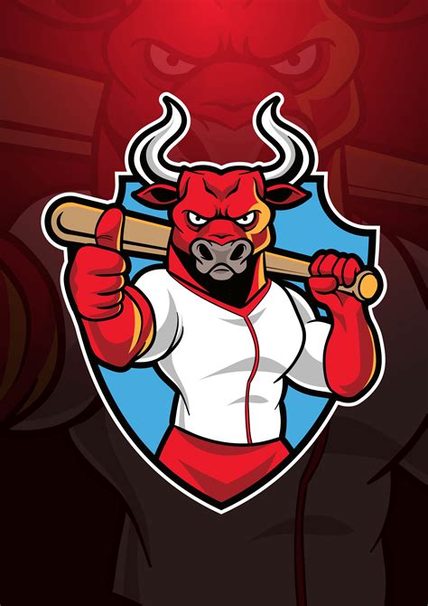 Bulls Baseball Mascot Logo 202063 Vector Art at Vecteezy