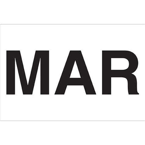 2 x 3" - "MAR" (White) Months of the Year Labels | Inventory Labels