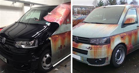 New Car Covered In Rust Camouflage To Protect It From Thieves | Bored Panda