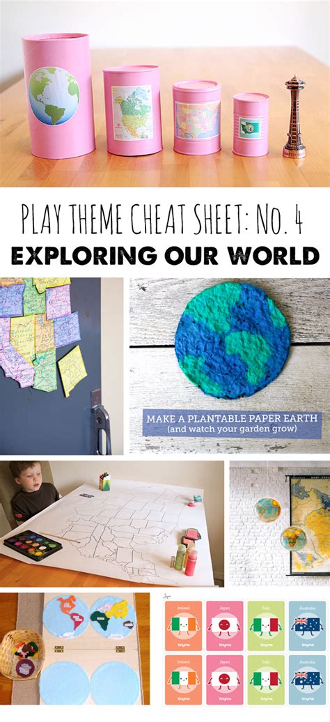 Play Theme Cheat Sheet #4: Exploring Our World - Modern Parents Messy Kids