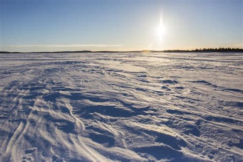 Winter in Inari Lake, Lapland, Finland Stock Image - Image of covered ...