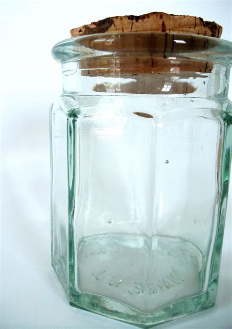 Large Green Glass Jar with Cork Lid