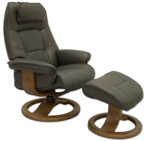 Fjords Admiral Ergonomic Leather Recliner Chair + Ottoman Scandinavian ...