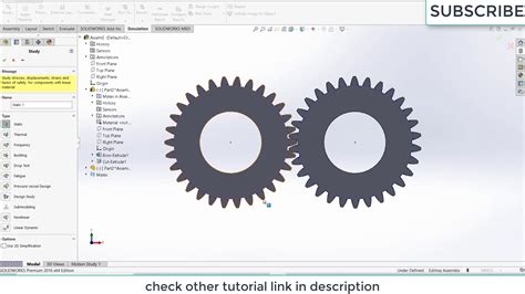 Spur Gear Simulation in Solidworks