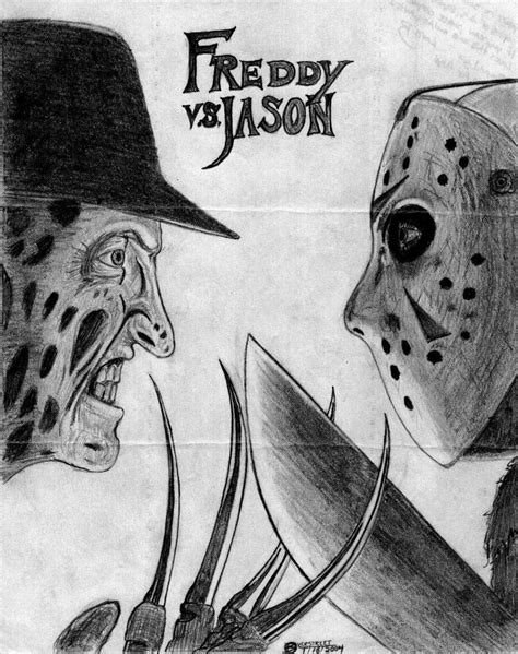 Jason Voorhees Vs Freddy Krueger Drawing