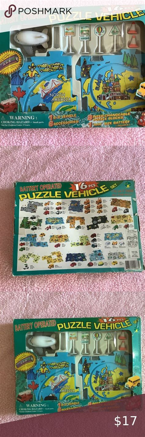 Battery Operated Puzzle Vehicle 16 piece Airplane World Map Battery ...