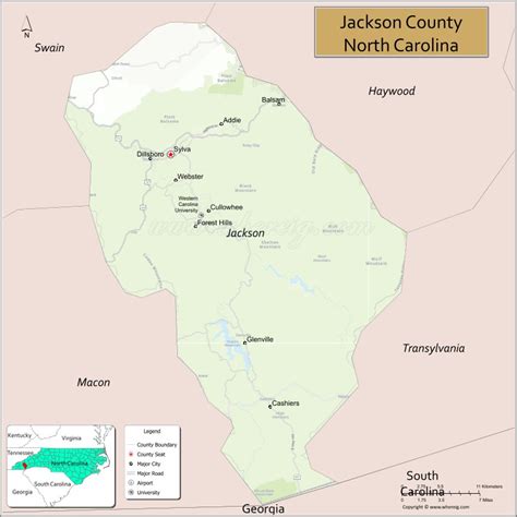 Map of Jackson County, North Carolina, USA - Check Where is Located ...