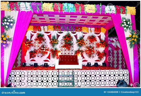 Decorative Stage in Indian Wedding Stock Photo - Image of beauty ...