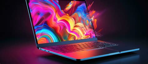 Tech laptop with bright screen on dark backdrop 27105248 Stock Photo at ...