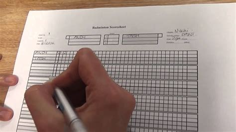 Badminton Games Rules And Scoring Sheet