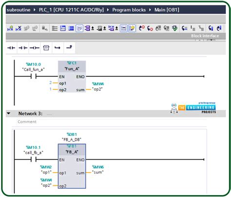 Subroutine in Ladder Logic Programming - The Engineering Projects