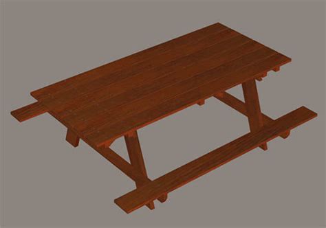 Redwood Picnic Table Model 3D Miscellaneous ModelPoserWorld 3D Model Content Store for Poser and ...