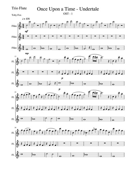 Once Upon a Time - Undertale Sheet music for Flute (Mixed Trio ...