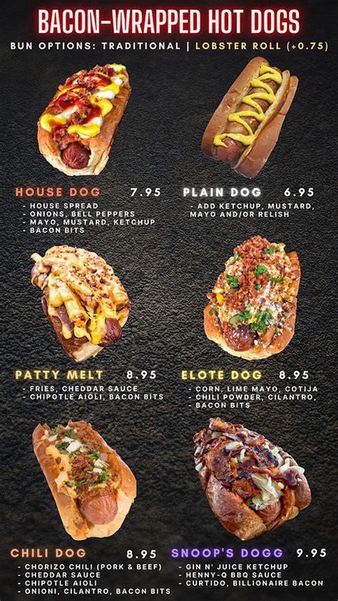 Dirt Dog Menu Las Vegas - Sahara | Hot Dog Place Near Me