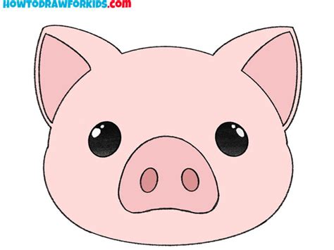 How to Draw a Pig Face - Easy Drawing Tutorial For Kids