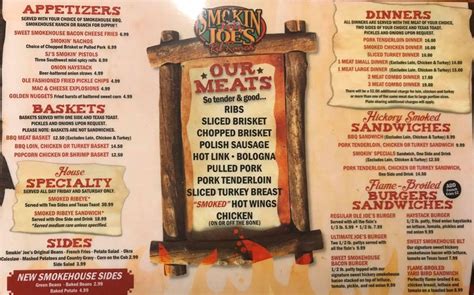 Online Menu of Smokin Joes Rib Ranch Restaurant, Rush Springs, Oklahoma, 73082 - Zmenu