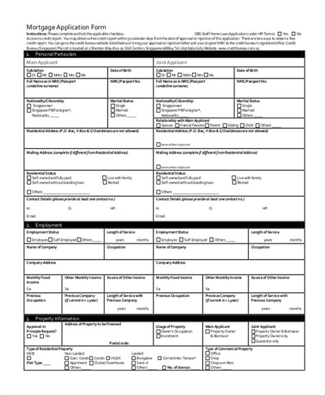 Printable Mortgage Application Form Pdf - Printable Forms Free Online