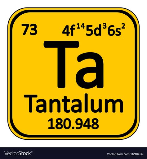 Periodic table element tantalum icon Royalty Free Vector