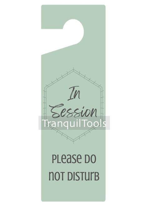 Printable in Session Sign for Therapist or Counselor, in Session Door Sign, Green Door Sign ...