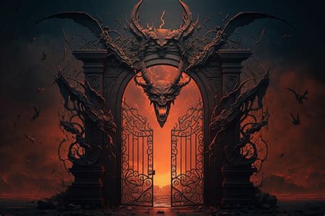 Premium AI Image | A dragon gate with a dragon head on it