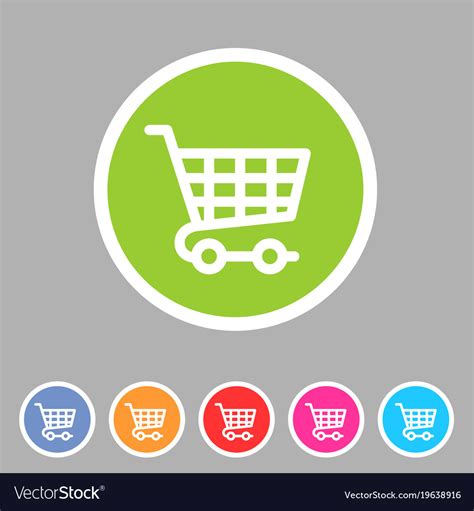 Shopping cart icon flat web sign symbol logo label