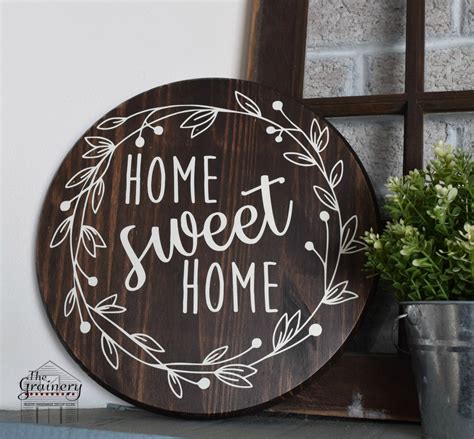 Home Sweet Home- Round Wood Wall Art – The Grainery