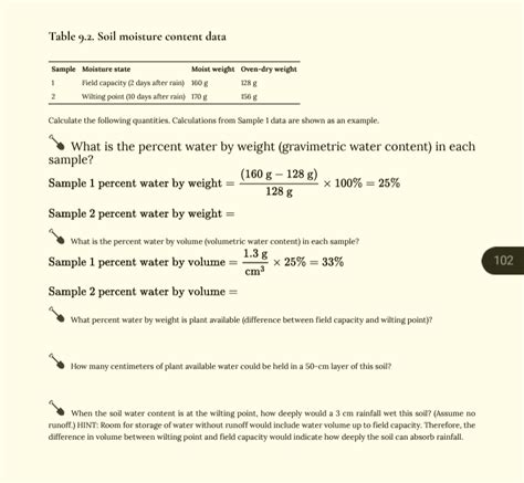 SOLVED: Table 9.2 . Soil moisture content data Sample Moisture state 1l ...