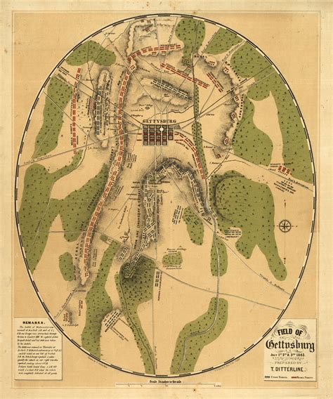 oval-shaped-map-of-gettysburg-battlefield image - Free stock photo ...