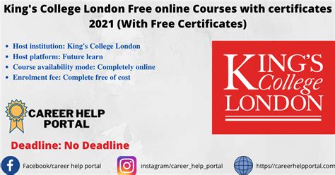 King's College London Free online Courses with certificates 2021 (With ...