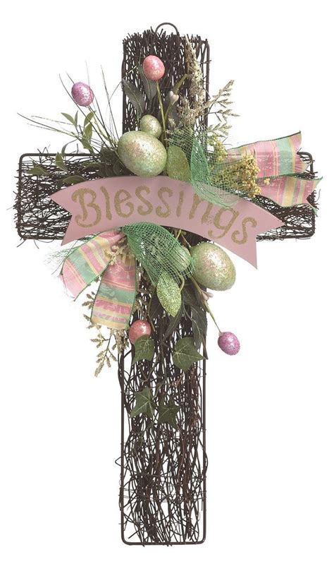 Blessings Cross Hanging Wall Decor | Spring easter decor, Easter diy ...