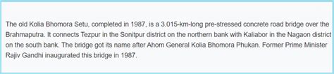 Until 2014, was there really only one bridge over the Brahmaputra River ...