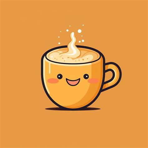 Premium AI Image | cute coffee cup in a doodle style