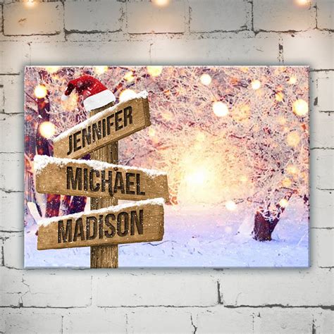 Snowy Christmas Multi-Name Premium Canvas