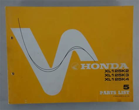 PARTS LIST / Parts Catalog Honda XL 125 K2 / K3 / K4 from 1978 £25.51 ...