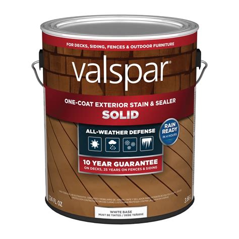 Valspar Tintable White Base Solid Exterior Stain and Sealer (Actual Net ...