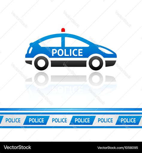 Police car police tape Royalty Free Vector Image