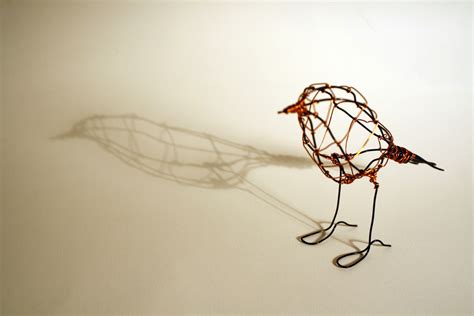 Handmade wire Robin sculpture — PAPER&WOOD