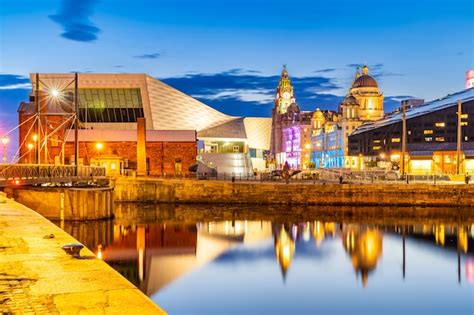 Premium Photo | Liverpool skyline pier head sunset