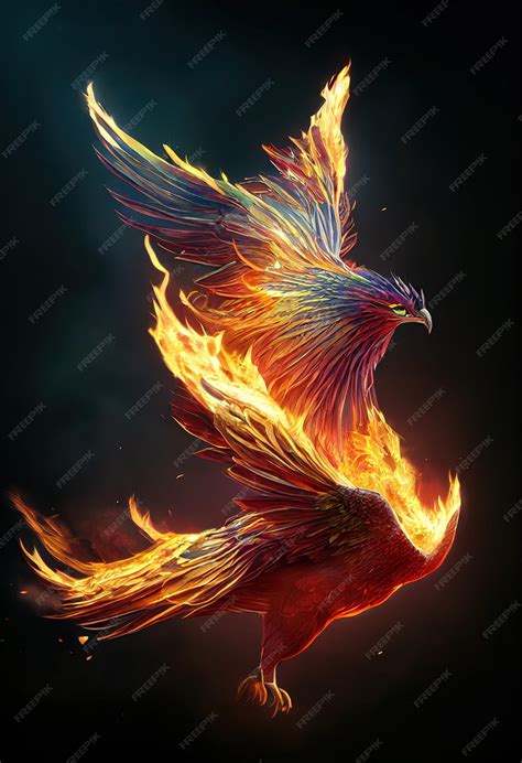 Premium Photo | Phoenix fantasy bird made out of fire rebirth from the ashes beautiful ...