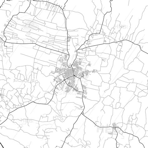 Nice bright vector map of Moca, Espaillat Province, Dominican Republic with fine structures for ...