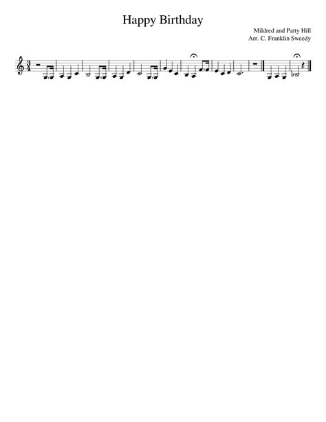 Happy Birthday Sheet music for Clarinet | Download free in PDF or MIDI | Musescore.com